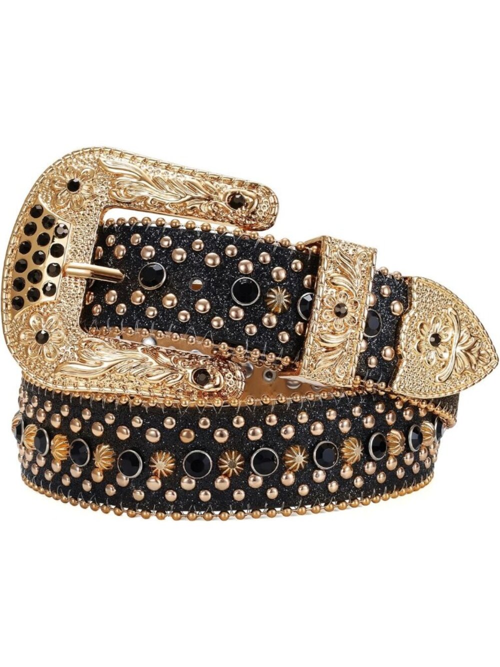 Sparkly Rhinestone Studded Belt for Women & Men - Cowgirl Cowboy Style Accessory